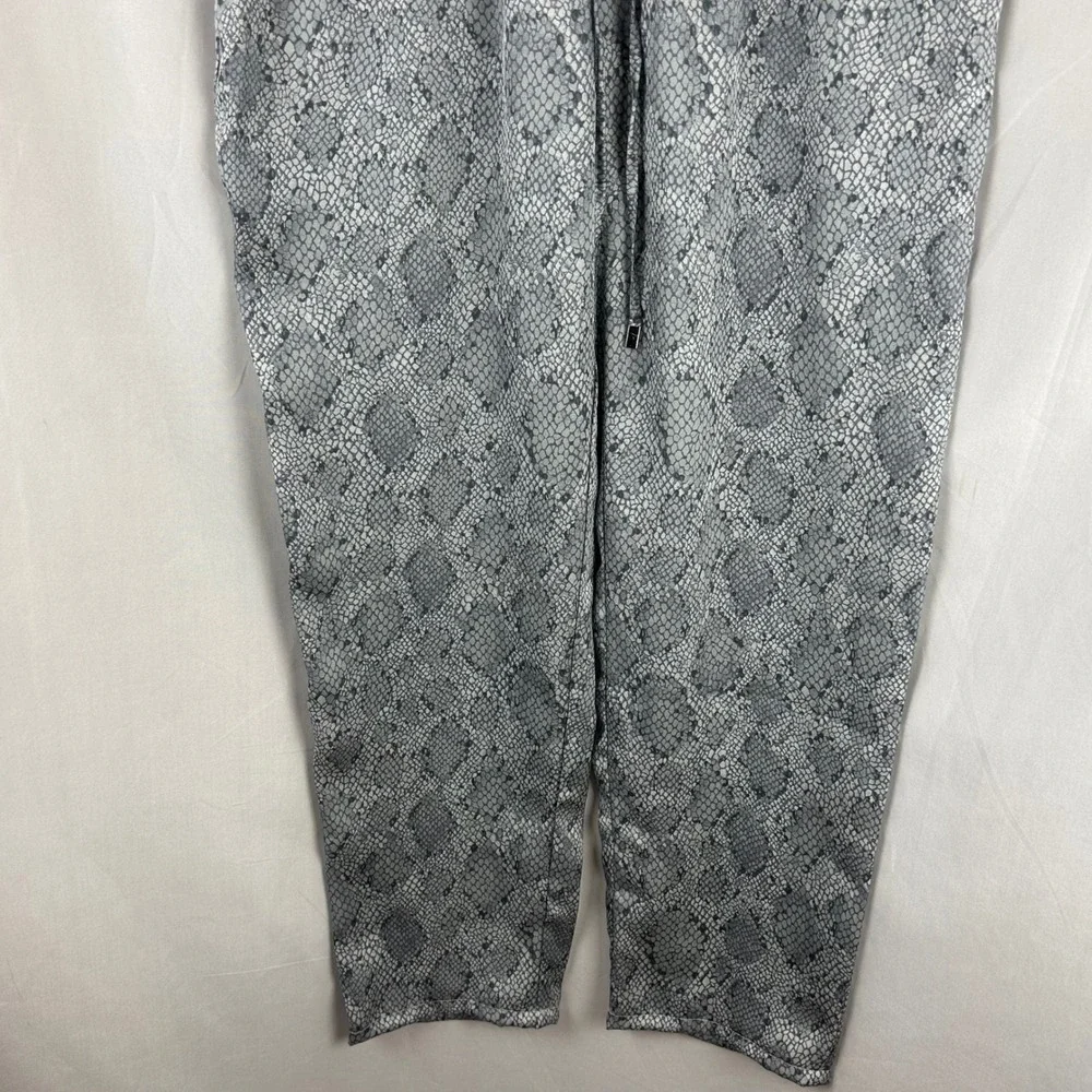 J.McLaughlin Tia Pant Desert Scale Snakeskin Print Gray Drawstring Tapered Small